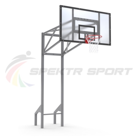 Купить Стойка баскетбольная уличная усиленная со щитом из оргстекла, кольцом и сеткой SP D 413 в Урюпинске 