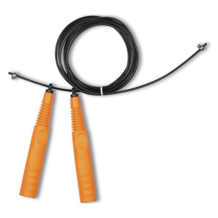 Купить Скакалка высокооборотная Кроссфит стальной шнур в оплетке 2.9 м чёрно-оранжевая в Урюпинске 